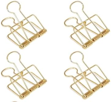 4Pcs Golden Hollow Out Long Tail Wire Binder Clips Paper Binder Clip Large 51mm Binder and Paper Clips Small in Size and Light in Weight,Clips, Cl...