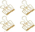 4Pcs Golden Hollow Out Long Tail Wire Binder Clips Paper Binder Clip Large 51mm Binder and Paper Clips Small in Size and Light in Weight,Clips, Cl...