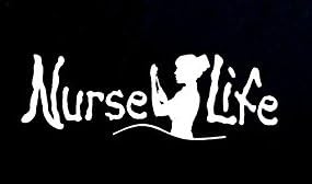 Nurse Life Decal Vinyl Sticker|Cars Trucks Vans Walls Laptop | White | 5.75 x 1.9 in | CCI384...