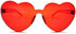 Valentines Heart Shape Sunglasses Red Color Rimless Love Heart Eyewear Cute Heart Glasses for Women Girl Party Favor, 2 Pieces...