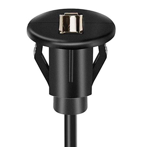USB 2.0 Flush Mount Cable, Round Single Port USB Male to Female Car AUX Mount Flush Panel Extension Cable for Car Truck Boat Motorcycle Dashboard ...
