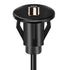 USB 2.0 Flush Mount Cable, Round Single Port USB Male to Female Car AUX Mount Flush Panel Extension Cable for Car Truck Boat Motorcycle Dashboard ...