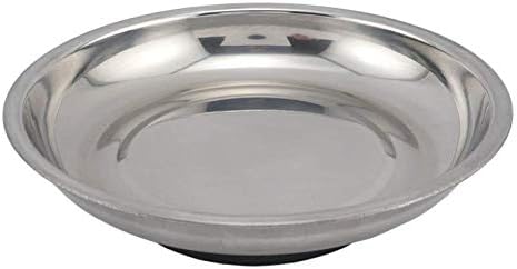 Edward Tools Round 6” Magnetic Tray - Magnetic Parts Tray for Screws, Nut, Bolts, Small Tools - Great for Mechanics, DIY - Heavy Duty Stainless St...