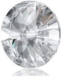 6-pcs 12mm Austria Crystal 1122 Rivoli Button with Shank, SW-1122BT (Crystal)...