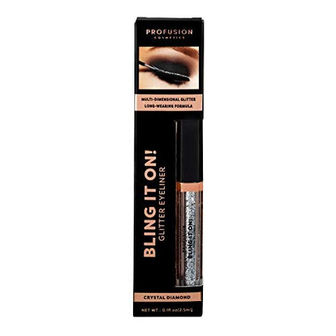 Profusion Cosmetics Bling It On! Glitter Eyeliner With Multi-Dimensional Glitter (Crystal Diamond)...