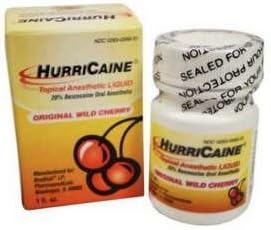 HURRICAINE Topical ANESTHETIC Liquid 20% 1OZ JAR Cherry...