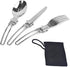 Folding Spoon Fork Knife Set Portable 3 in 1 Folding Dinner Flatware Utensils Stainless Steel Perfect for Camping Picnic Travel Hiking Backpacking...