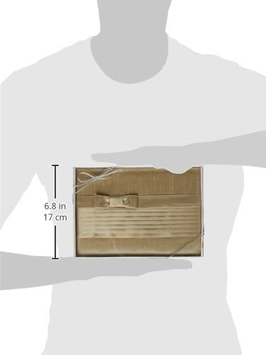Lillian Rose Taupe Simple Pleated Silk Wedding Guest Book, 8"...