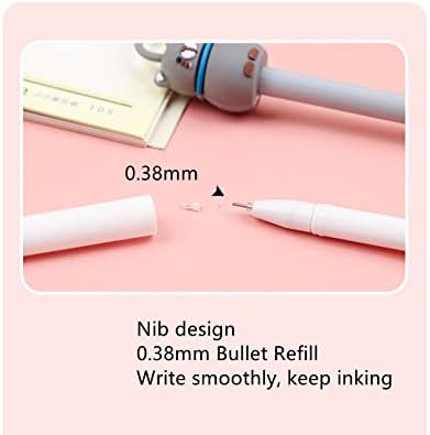 Cartoon Animal Pens Ink Pens Gel Pen Writing Pens Neutral Pens School Office Supplies Kids Gifts 0.38mm Ball Point Color cat Pens, pink rabbit Pen...