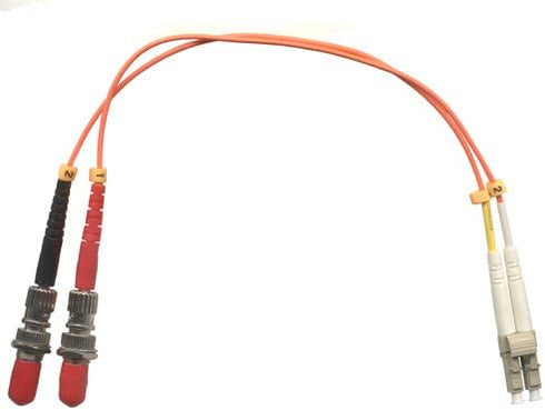 1ft Fiber Optic Adapter Cable LC (Male) to ST (Female) Multimode 50/125 Duplex...