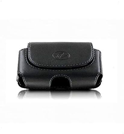 Horizontal Holster for Flip Phone or Smartphone Up to 4.25x2.25x0.85 Inch in Dimensions, a Leather Carrying Case with Belt Clip and Belt Loops......