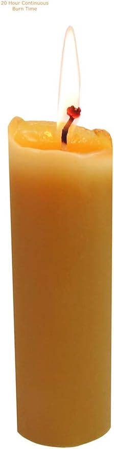 Beeswax Candle Works, 8.5 x 1.5-Inch Pillar, 35-Hour, 100% USA Beeswax...