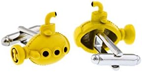 Submarine Yellow Sub Pair Cufflinks in a Presentation Gift Box & Polishing Cloth...