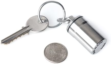 GUS Magnum Pill Fob, Made in USA, Stainless Steel Keychain Pill Holder, Larger Pill & Vitamin Holder...