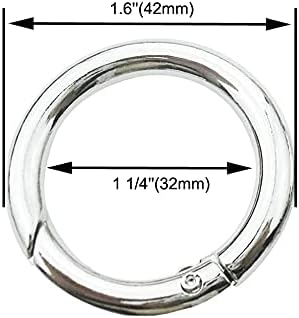 8pcs Silver Spring O Rings,Round Carabiner Snap Clip Trigger Spring Keyring Buckle,O Ring for Bags,Purses BBC3 (1 1/4''(3.2cm), Silver)…...