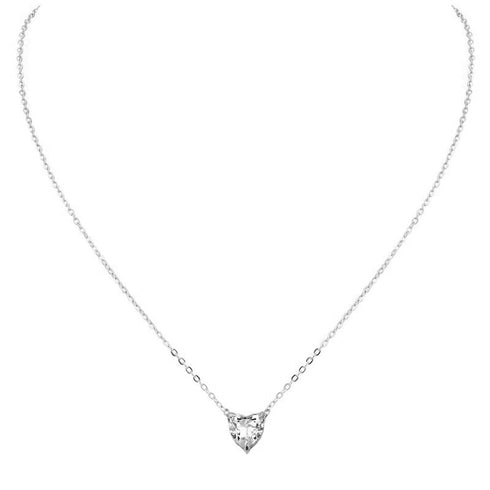 Women Simple Choker Heart Choker Pendant Necklace Trendy Necklace Bridal Necklace Jewelry for Women (SILVER)...