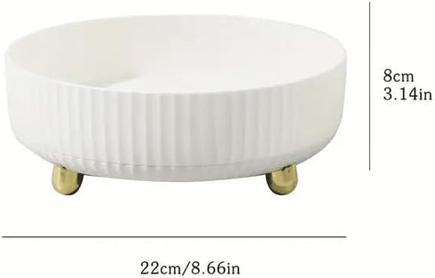 Deluxe 360° Rotating Makeup & Perfume Organizer: Chic Lazy Susan Cosmetic Storage with Spacious Capacity - Elegant Round Display Tray for Jewelry,...