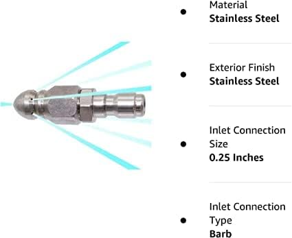 (2 Sets) Pressure Washer Sewer Jetter Nozzle with Stainless Steel, Mini Compact Durable Sewer Jet Nozzle,Pressure Drain Jetter Hose Nozzle,1/4'' Q...