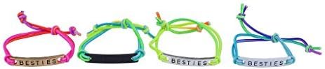 LUX ACCESSORIES Rainbow Corded Besties Best Friends Forever ID Bracelet Set (4pc)...