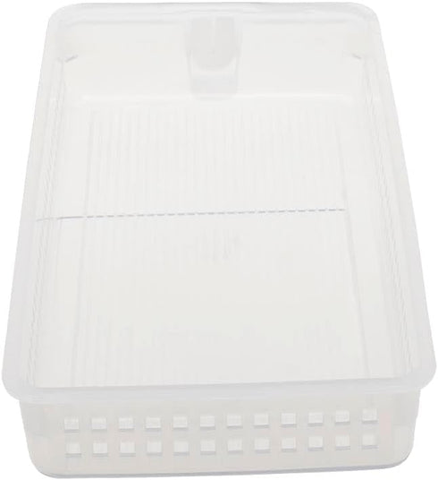 Plastic Kitchen Pantry Cabinet Refrigerator Food Storage Organizer Bin Holder with Handle, Clear by Home Basics...