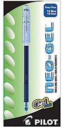 Pilot Neo-Gel Rollerball Pens, Fine Point, 0.7 mm, Clear Barrel, Blue Ink, Pack of 12...