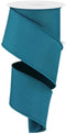 Solid Diagonal Weave Wired Edge Ribbon, 10 Yards (2.5 Inch, Dark Teal)...