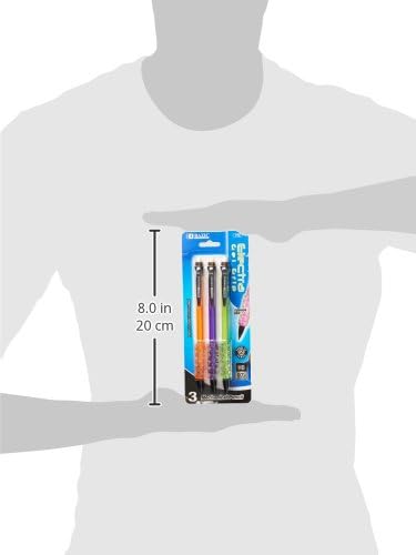 BAZIC Electra 0.7 mm Fashion Color Mechanical Pencil with Gel Grip (3/Pack)...