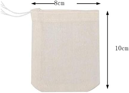 HLLMX 20 PCSReusable Tea Bag Spice Bags Muslin Bags Unbleached for Herbs Tea Coffee Cooking Brewing Straining Cheesecloth Bone Broth Brew Bags Sou...