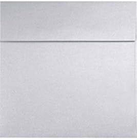 LUXPaper Square Invitation Envelopes | Peel & Press | 6 1/4" x 6 1/4" | Silver Metallic | 80lb. Text | 50 Qty...