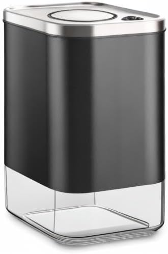 Kaffe Glass Coffee Canister (12oz) w/Airtight Lid - Click to Release Seal - BPA Free Glass & Stainless Steel - Elegant Kitchen Storage Container f...