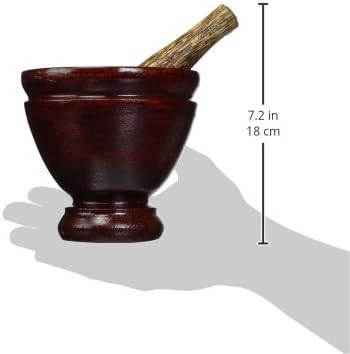 Thai Mortar Pestle Grinding Cookware Thai Food Menu Recipe Kitchen Tool Product of Thailand (5 inch)...