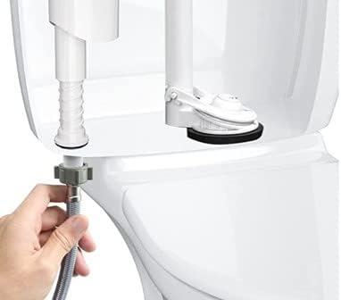 Toilet Water Supply Connector Line Braided Stainless Steel, Toilet Supply Line - 3/8 Female Compression Thread x 7/8 Female Ballcock Thread (4, 16...