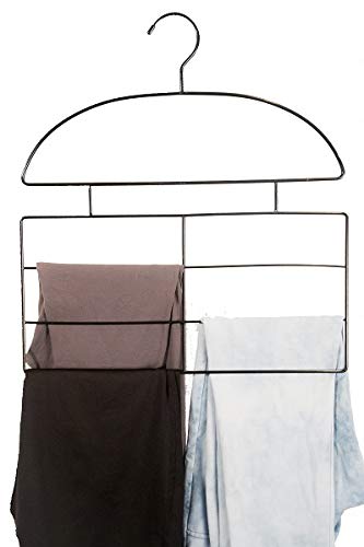 DR. ORGANIZER Leggings/Yoga/Stretch Pants & Tank Top/Cami Closet Organizer Hanger 2/pc Set Combo, Tank Top & Pants, Black, 2 Piece...