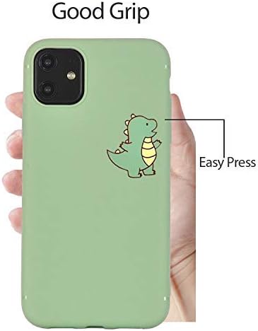 JOYLAND Silicone Matcha Green Couple Phone Case for iPhone 7/8/SE 2020 Lover Cute Cartoon Dinosaur Phone Case Cover Bumper Mustard Green Protectiv...