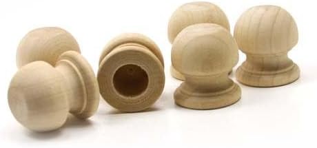 Mylittlewoodshop Pkg of 6 - Finial Dowel Cap - 1-1/16 Tall with 1/2 inch Hole Unfinished Wood (WW-DC8005-6)...