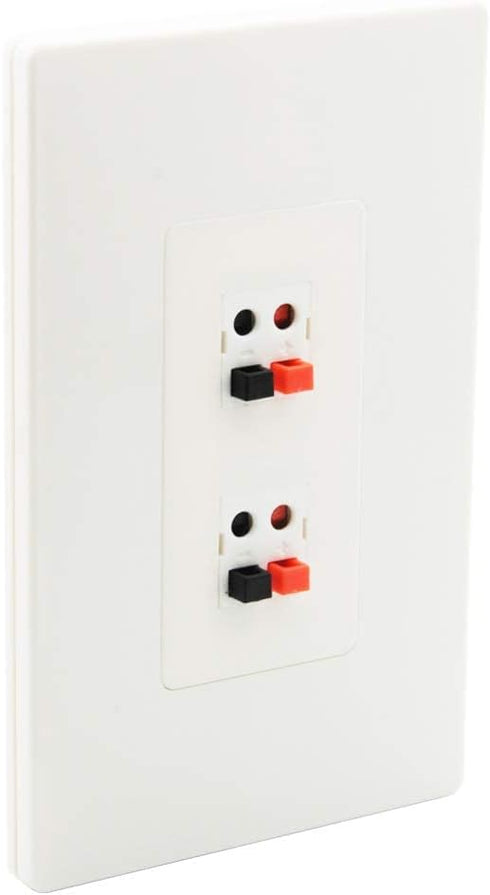 Premium 2 Speaker Wall Plate, Speaker Plug, Supports 2 Speaker Configurations, Speaker Port for Wall Speaker Wire, Speaker Wire in Wall, Wire Wall...