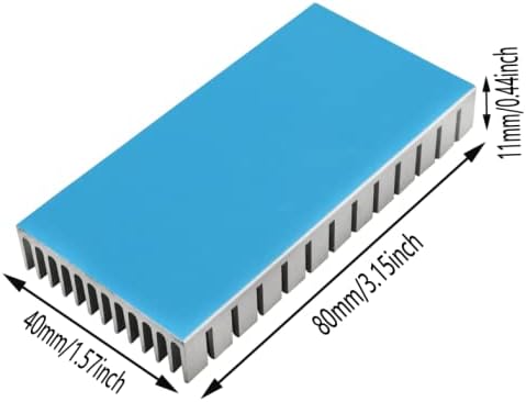 2pcs Silver Color Heat Sink 80x40x11mm Aluminum Heat Sink Radiator Cooler with Thermal Conductive Adhesive Tape Cooling Fin for Cooler Electronics...