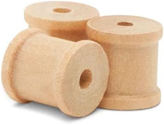 Wooden Spools 1/2 x 1/2 inch Pack of 100 Unfinished Mini Birch Wood Spools, Splinter-Free, for Crafts and Wood Jewelry by Woodpeckers...