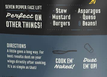 Kosmos Q Seven Pepper Face Lift Spicy Hot Wing Dust, Spicy Chicken Wing Seasoning for Chicken, Fries, Burgers, Queso, Beans & More, Flavorful Heat...