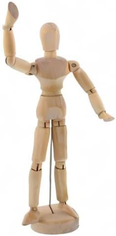 US Art Supply® Wood 8" Male - Artist Drawing Manikin Articulated Mannequin with Base and Flexible Body - Perfect for Drawing The Human Figure (8" ...