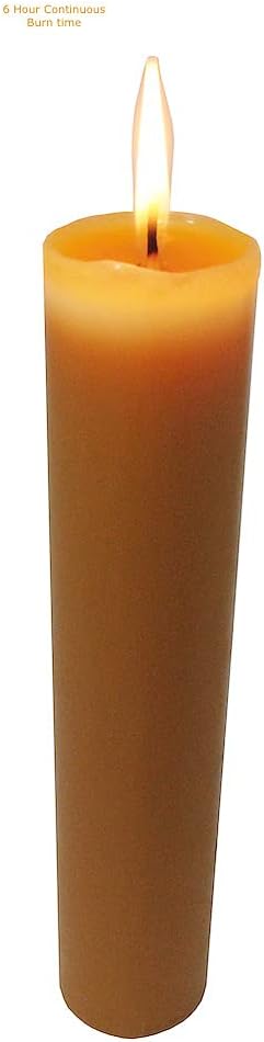 Beeswax Candle Works, 8.5 x 1.5-Inch Pillar, 35-Hour, 100% USA Beeswax...