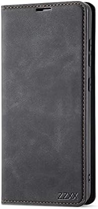 ZZXX Galaxy A52 5G Case Wallet with Card Holder Kickstand, Magnetic Soft Leather Flip Fold Case (Black, 6.5 Inch)...