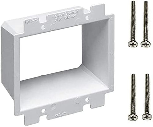 iMBAPrice BE2-5 (2-Gang) Electrical Power Outlet Box Extender - White, 5-Pack...