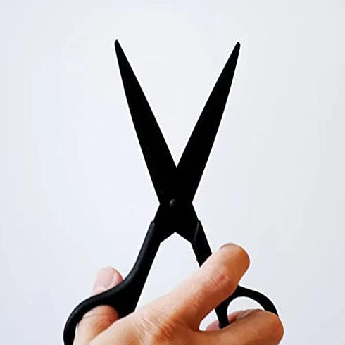 ALLEX Black Scissors All Purpose Sharp Japanese Stainless Steel Blade, Non-Sticking Fluorine Coating Blade for Adhesive Tape, Made in JAPAN...