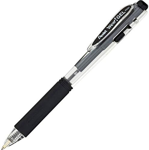 Pentel Gel Pens, Permanent, Retraable, Med Point, 24/Pack, Black Barrel/Ink (PENK437ASW2)...