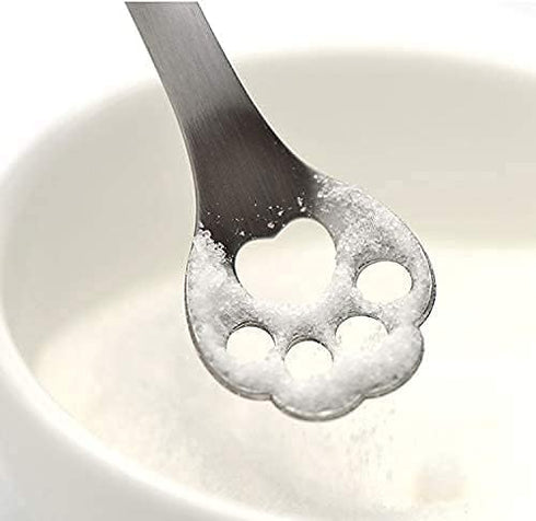 8-Pack Cat Paw Stainless Steel Teaspoons, Coffee, Cake, Ice Cream Spoon Set, 5.9 inch...