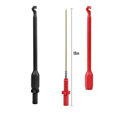 ZB-T12S Automotive Wire Piercing Probe Wire Piercing Clip Puncture WireBack Probe Pins Red Black 160 * 16mm?Use for 4mm Banana Extended Test Cable...