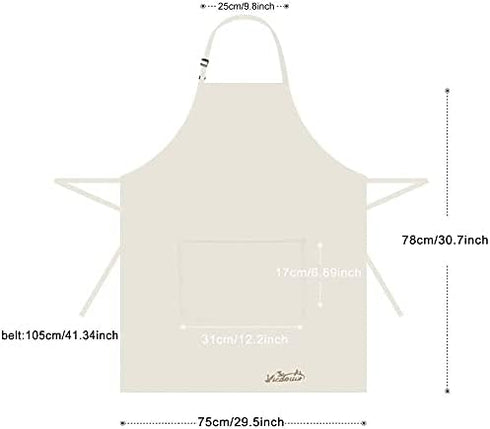 Viedouce 2 Packs Aprons Cooking Kitchen Waterproof,Adjustable Chef Apron with 2 Pockets for Home,Restaurant,Craft,Garden,BBQ,School,Coffee House,A...