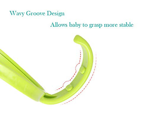 Bottle Handles Grips Compatible for Comotomo Feeding Baby Bottles (Set of 4, 2 Pink + 2 Green)...