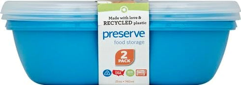Preserve Food Storage Container, Set of 2, Aqua Blue...